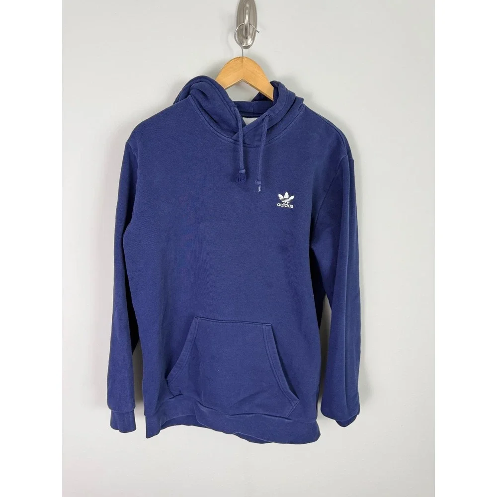 Adidas Long Sleeve Hoodie Men's M‎ Blue Embroidered Logo Casual